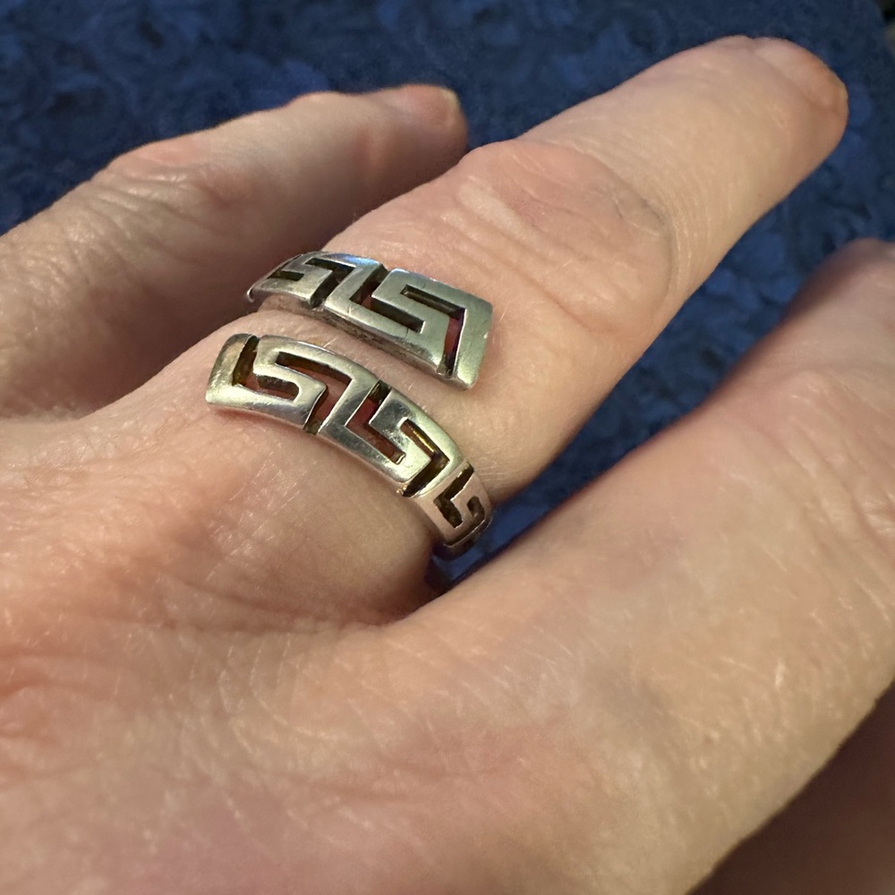 Sterling Silver Greek Eternity Ring - Picture 4 of 5
